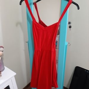 Red criss cross strap dress